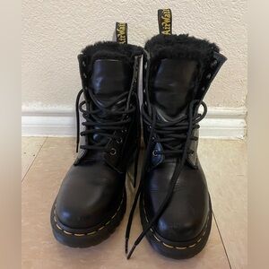 Dr. Martens Black Faux Fur Lining